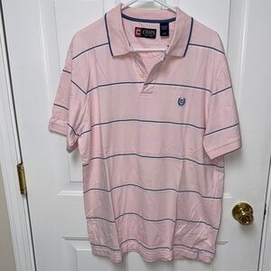 Chaps Light Pink and Blue Men's Polo Shirt